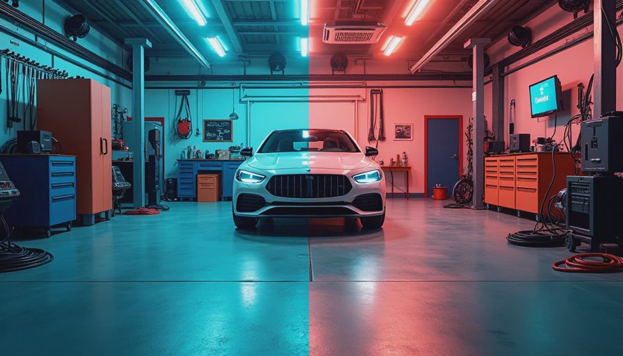 Visual context for hybrid car maintenance vs regular car