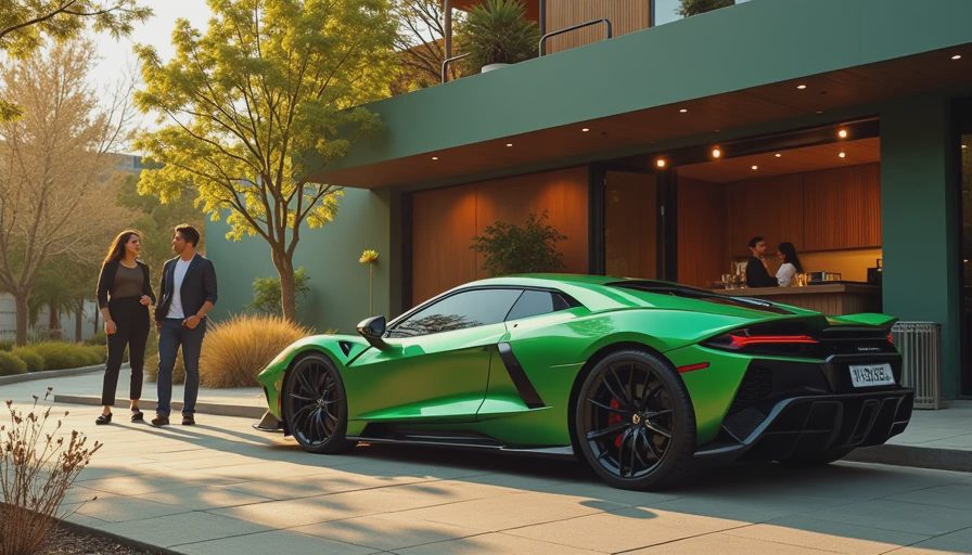 Illustration for green porsche