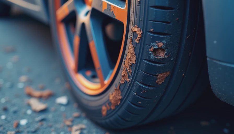 Illustration for tire puncture sidewall