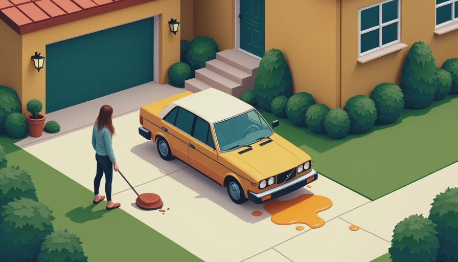 Visual context for liquid dripping from car