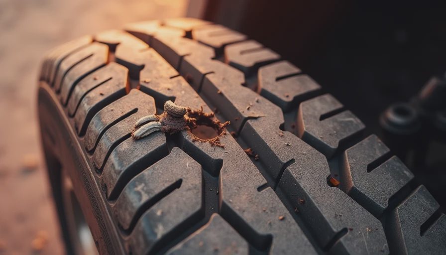 Visual context for tear in tire